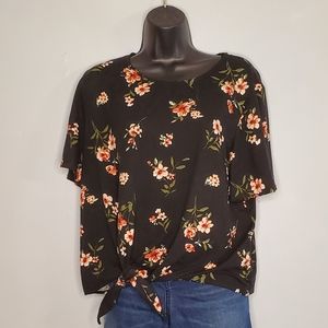 2/$20 Nine Britton Crop Front Tie Shirt